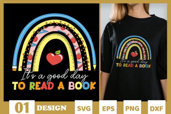A Bookish Rainbow SVG for Lifestyle Graphics and T-Shirt Designs