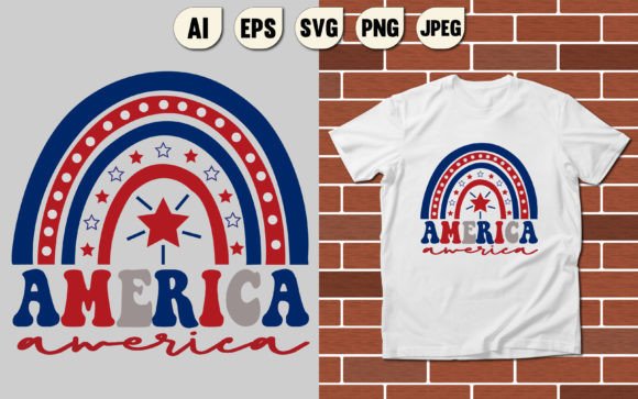 A Patriotic Design Asset: The Rainbow America T-Shirt Graphic