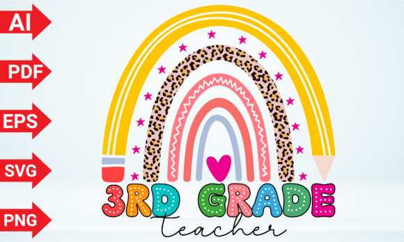 A Practical Crafter's Review of the 3rd Grade Teacher Rainbow Graphic