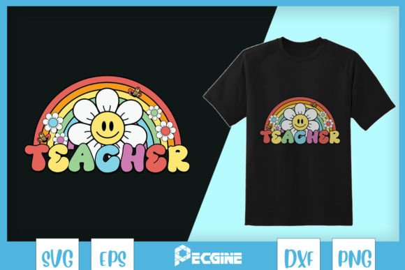 A Teacher Flower Rainbow SVG for Polished Blog Graphics