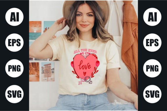A Vintage Valentine Graphic Design Asset for T-Shirt & Website Projects