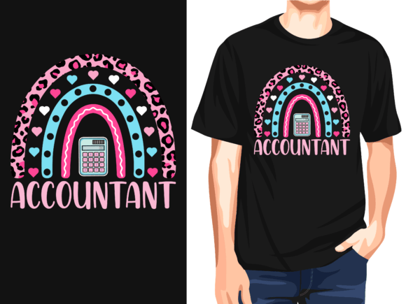 An Accountant Rainbow Vector Design for T-Shirts and Graphics
