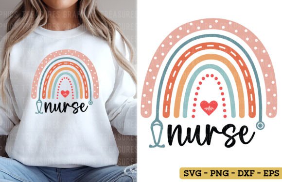 Crafting a Vibrant Nurse Rainbow Graphic for T-Shirt Designs