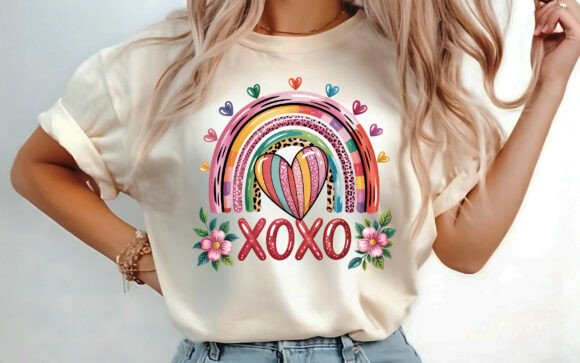 Crafting Xoxo Rainbow Valentine Graphics for T-Shirt Designs