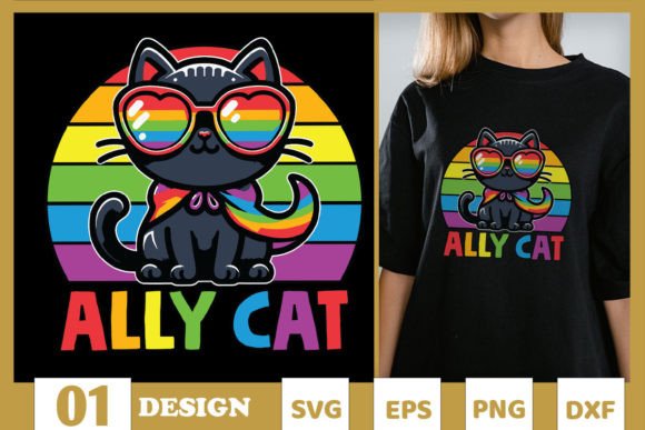 LGBT Ally Cat SVG: Versatile Graphics for T-Shirt Designs