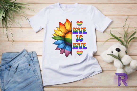 Love is Love Rainbow Heart Graphics for T-Shirt Designs & Branding