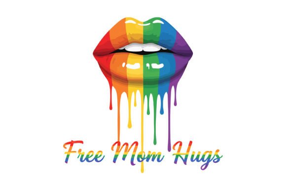 My Review of Free Mom Hugs Rainbow Lips Graphics for T-Shirt Designs