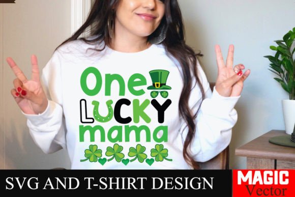 One Lucky Mama SVG: A Festive Graphic Asset for Editorial Design