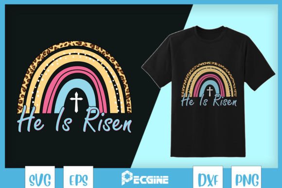 Rainbow Leopard Easter Graphics for T-Shirt Designs & Branding