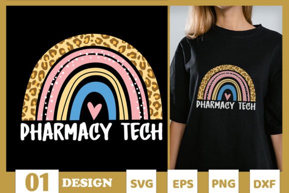 Rainbow Pharmacy Technician Design for Embroidery Projects