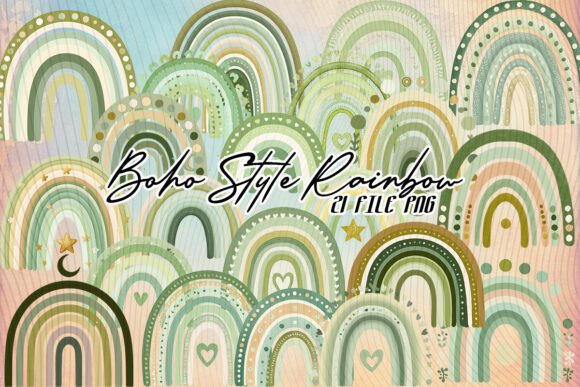 Reviewing Vintage Green Boho Rainbow Clipart Graphics
