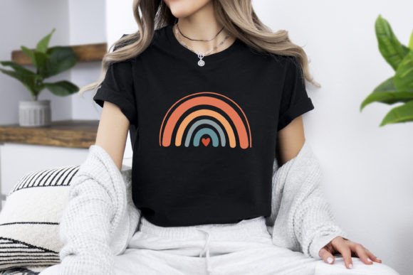 Simple Happy Rainbow Art: A Versatile Graphic Asset for T-Shirt Designs & Marketing