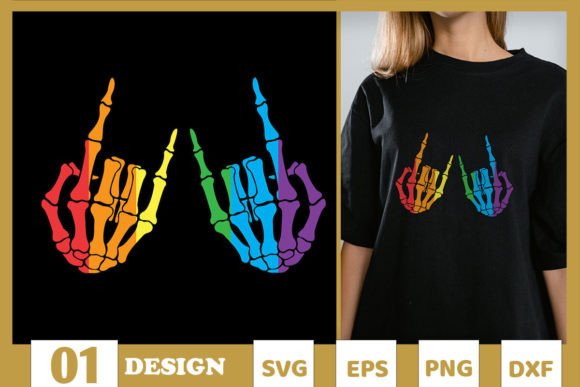 Skeleton Rock Hand SVG for Bold T-Shirt Graphics