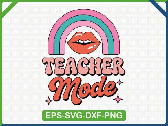Teacher Mode Retro Rainbow: A Versatile Graphic Design Asset